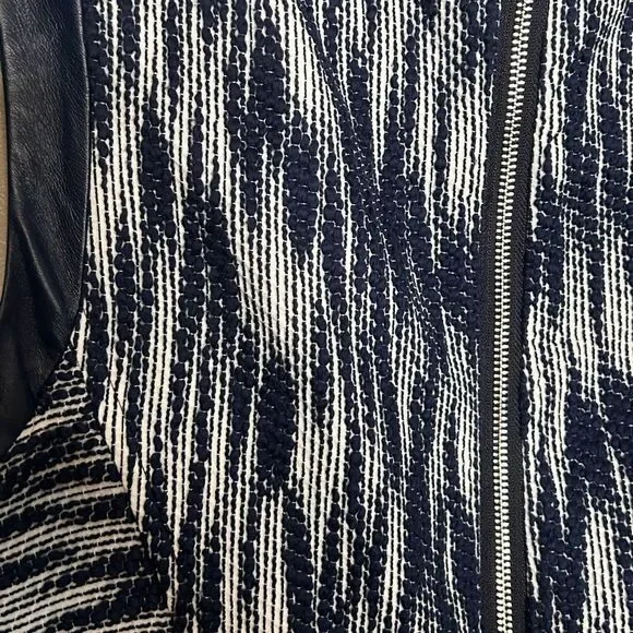 Milly Tweed Leather Trim Dress - Picture 4 of 6